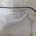 Thirty Thirty Ivory & Black Fatal Frame Whimsigoth Lace Vneck Top Size Medium White Photo 4