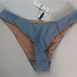 J.Crew Light Blue Mid-Rise Cheeky Bikini Bottom - Size M Photo 0