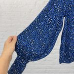 ZARA Blue Leopard Print Oversized Top Size S Photo 7