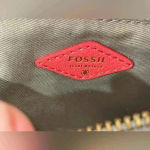 Fossil  Multi Color Leather Cell Phone Wristlet‎ Case Clutch Wallet Change Purse. Photo 3