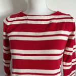 J.Crew  • Cherry Red Striped Boatneck Sweater Photo 4