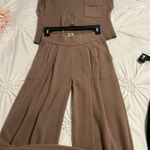 Tan Women's Top and Pants Set Photo 0
