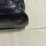 Elliott‎ Lucca Glossy Eggplant Purple Leather Textured Quilted Satchel Purse Photo 4