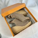 Unisa Espadrille Wedge Sandals Ankle Strap Peep Toe Taupe Beige Women6.5M Shoes Photo 8