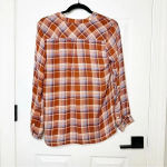 Joie  Nelia Terracotta Rose Plaid‎ 100% Silk Blouse Size XS Photo 5