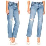 frame denim Frame Le Slouch Straight Leg Distressed Bluejay Rips Denim Jeans Size 27 Photo 2