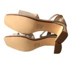 Benjamin Walk Lilibet Champagne Glitter Sculptured Heel Sandals Silver 7.5 Photo 4