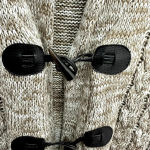 Laura Scott  Cardigan Womens Small Brown Fisherman Cable Knit‎ Toggle Academia Photo 3