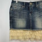 Wrangler Denim Mini Skirt with Cream Lace Photo 4