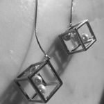 Urban Outfitters Silver Cube Earrings Photo 2