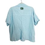 Daily Drills Seersucker Striped Cotton Top Short Sleeve Blue White Size XS / S Photo 3