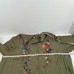 Jessica Simpson Plus 3X Shirt Green Olive Floral Embroidered Long Sleeve Tunic Photo 12