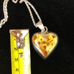 Sterling Silver 925  And Mixed Baltic Amber Heart Necklace Photo 5