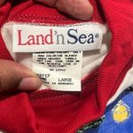 Vintage Land's Sea Christmas White Sweatshirt Size Large‎ Grandma Bear Crewneck Photo 2