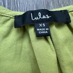 Lulus  XS Chartreuse Ruched Wrap Crop Top Adjustable Tie Waist Photo 2