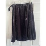 Garnet Hill  Women's 8 Dark Purple Gray Velour Midi Skirt Bubble Hem Lagom Witchy Photo 3