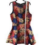 Tahari Fit Flare Dress Womens 10 Multicolor Floral Jacquard Metallic Feminine Photo 8