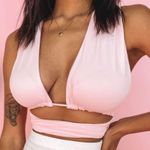 Beginning Boutique  Niomi Wrap Tie Crop Top in Baby Pink Photo 7