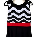 Frank Lyman Design Tank Style Top.Black And White Stripe With Red Accent Black Size 8 Photo 0