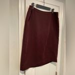 Talbots Size 14 Burgundy Wine Back Zip Front Pleat Lined Pencil Skirt Photo 2