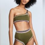 kiini  Wren High-Rise Bikini Bottoms in Olive Green- Still Full Price Photo 1