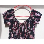 EXPRESS Women's Maxi Dress Off the Shoulder Smocked Black Floral Size Small Photo 2