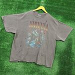 Urban Outfitters Nirvana MTV Unplugged in New York Grunge Band Distressed T-Shirt Size O/S Photo 2