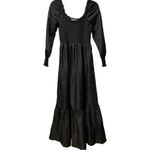 Hill House NWT  The‎ Emily Nap Smocked Black Maxi Dress Crushed Taffeta Size XS Photo 3