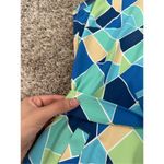 J. McLaughlin Dolly Catalina Cloth Sleeveless Dress Belted Green/Blue Print XS Photo 10