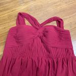 Azazie  Burgundy Maxi Dress Womens Size A20 Criss Cross‎ Formal Gown Bridesmaid Photo 1