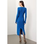 Great Jones Cobalt Blue Long Sleeve Ribbed Knit Sweater Midi Dress Size Medium Photo 2