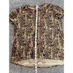 ZARA  Brown Snakeskin Python Crewneck Short Sleeve T-Shirt Medium Photo 2