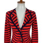 CAbi Blazer XS Red Blue Striped Statement Career Preppy Trendy Photo 1