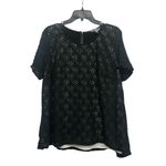 Market & Spruce Hans Crochet Front Mixed Material Blouse Size 2X Lace Overlay Photo 1