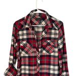 Ci Sono  Womens Button Down Shirt Long Sleeve Top Plaid Pocket Size Small Red‎ Photo 1