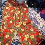 Urban Outfitters  Womens Crop Pants Wide Leg Floral Colorful Buttons Red Yellow 2 Photo 0