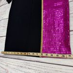 St. John Evening Colorblock Sequin Knit Dress Fuchsia Black Gold Size 4 Photo 4
