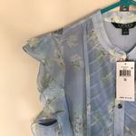 Ralph Lauren Dress Summer Sleeveless Floral Light Blue Button Top Size 12 Photo 4