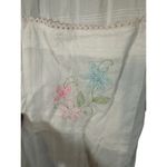 Laura Ashley White Cotton Embroidered Floral Kimono Long Robe Women Sz L VTG Photo 2