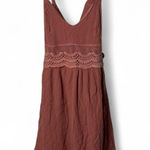 Sincerely Jules XS Rust Ruffle Dress Boho Crochet Waistline Festival Western Brown Photo 0