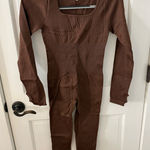 Brown Fitted Jumpsuit Size M Photo 0