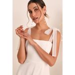 Lulus NWT  Radiant Romance White Tie-Strap Maxi Dress Wedding Bride Classy Sz XL Photo 5