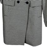 Talbots Trench Coat Women's 6 Navy Blue Striped Long Dress Coat Lightweight NEW! Photo 7