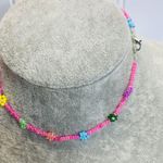 Handmade Beaded Floral Choker Pink Pastels 13" Photo 2