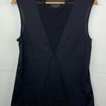 Lululemon Lab Edge Tee Sleeveless Tank Top Black Knit Mesh "V" Insert size Small Photo 0