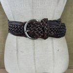 Aeropostale Womens Wide Brown Woven Leather Belt 0-42 Lrg Photo 2