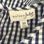 Maison Jules  XS Gingham Ruffle Sleeveless Top Tie Back Casual‎ Blouse Photo 4