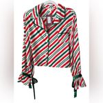 Rareraw Velvet Stripe Ribbon Knot Candy Cane Christmas 2pcs Pajama Set M Red Size M Photo 3