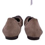 AGL Taupe Brown Suede and Snakeskin Cap Toe Ballet Flats Size 37 Photo 3