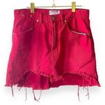 One Teaspoon  Vanguard High Waist Denim Skirt in Red Envy Size 27 Photo 4